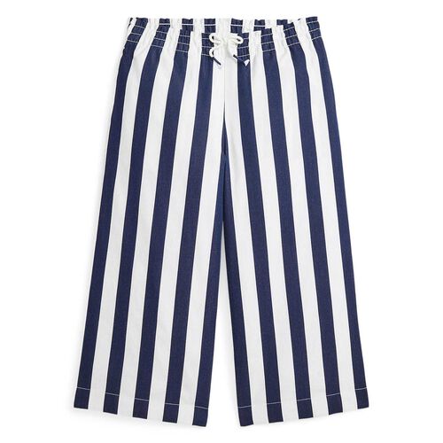 Ralph Lauren Striped Cotton Dobby Wide Leg Pant